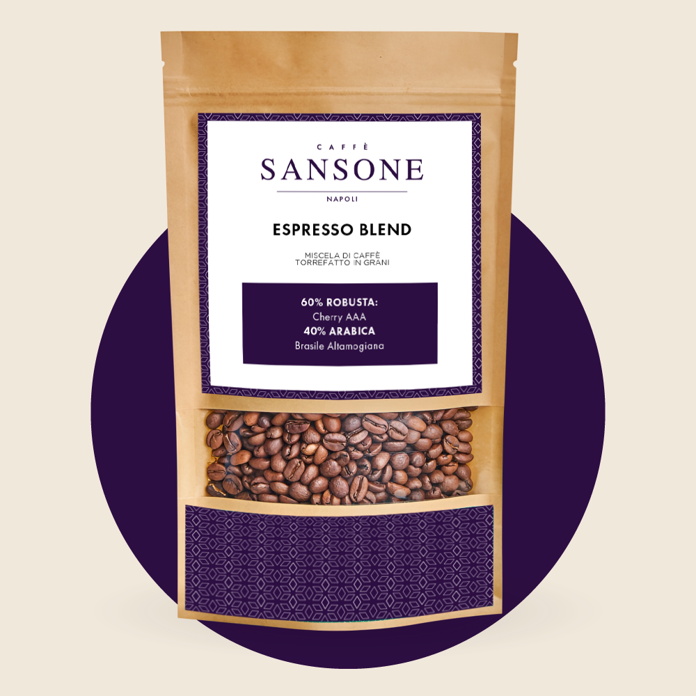 Caffè Espresso Blend in grani 250g - Miscela 60% Robusta 40% Arabica - Caffè Sansone Napoli
